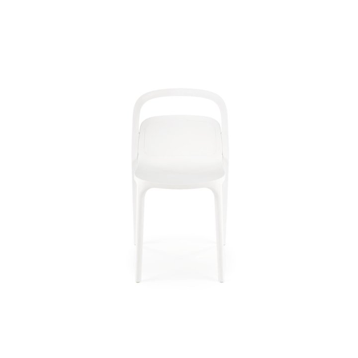 Nowoczesne - białe krzesło do kuchni plastikowe o minimalistycznym designie - lekkie i eleganckie