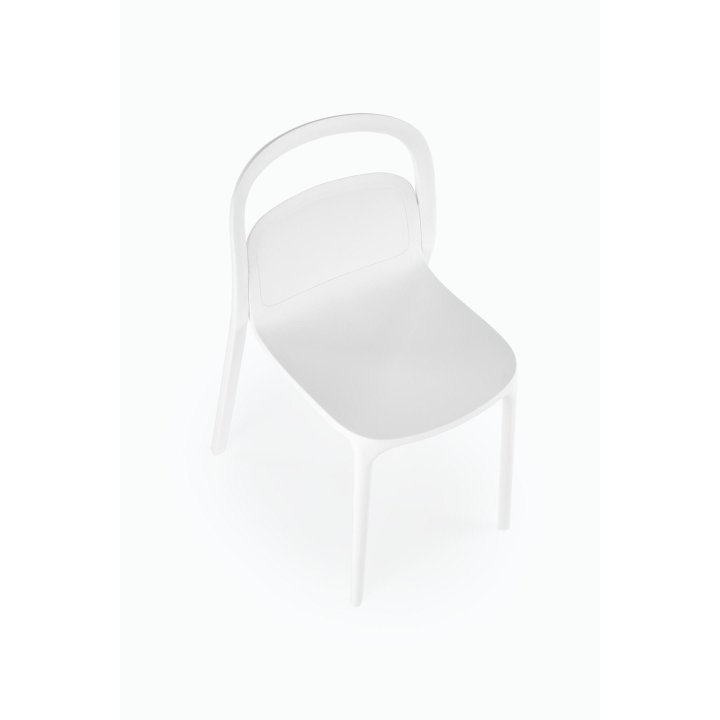 Nowoczesne - białe krzesło do kuchni plastikowe o minimalistycznym designie - lekkie i eleganckie