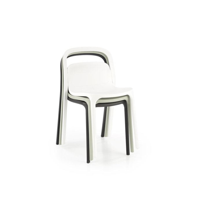 Nowoczesne - białe krzesło do kuchni plastikowe o minimalistycznym designie - lekkie i eleganckie