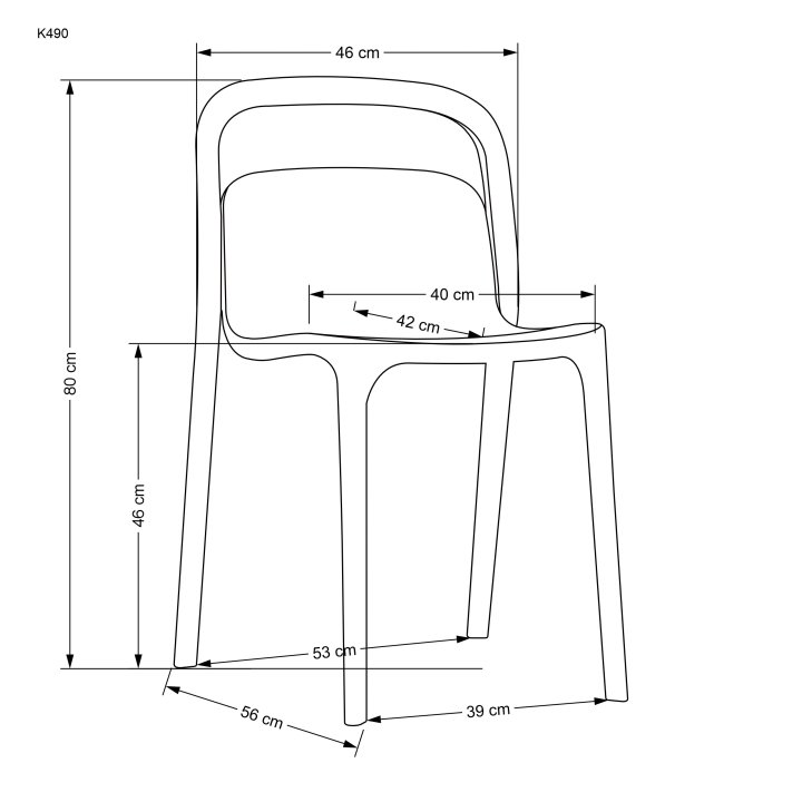 Nowoczesne - białe krzesło do kuchni plastikowe o minimalistycznym designie - lekkie i eleganckie