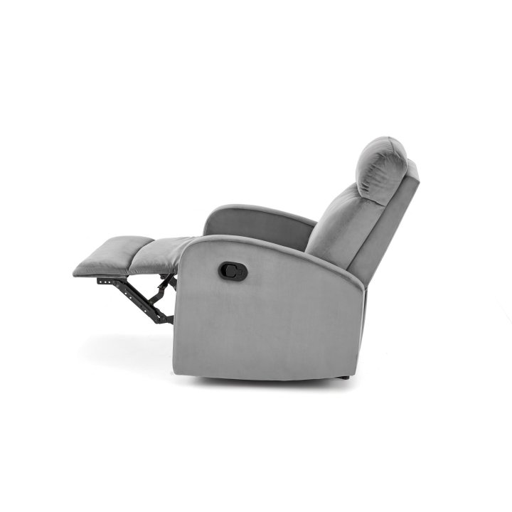 Fotel rozkładany z funkcją kołyski, tkanina velvet, kolor popiel