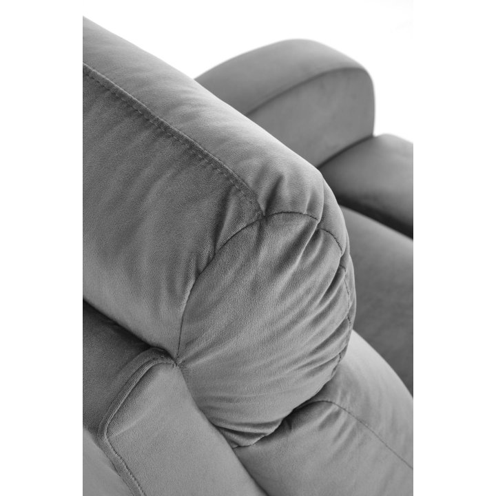 Fotel rozkładany z funkcją kołyski, tkanina velvet, kolor popiel