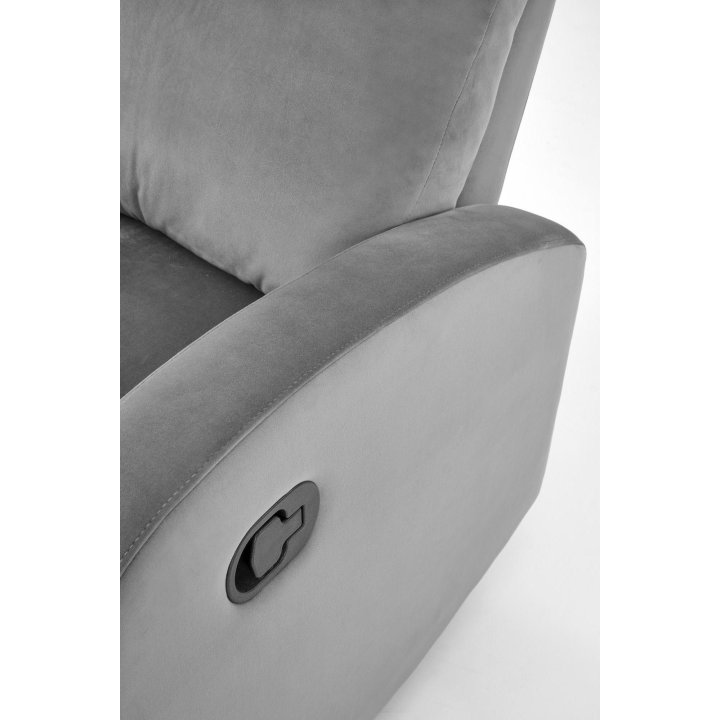 Fotel rozkładany z funkcją kołyski, tkanina velvet, kolor popiel