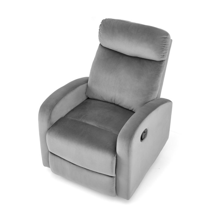 Fotel rozkładany z funkcją kołyski, tkanina velvet, kolor popiel