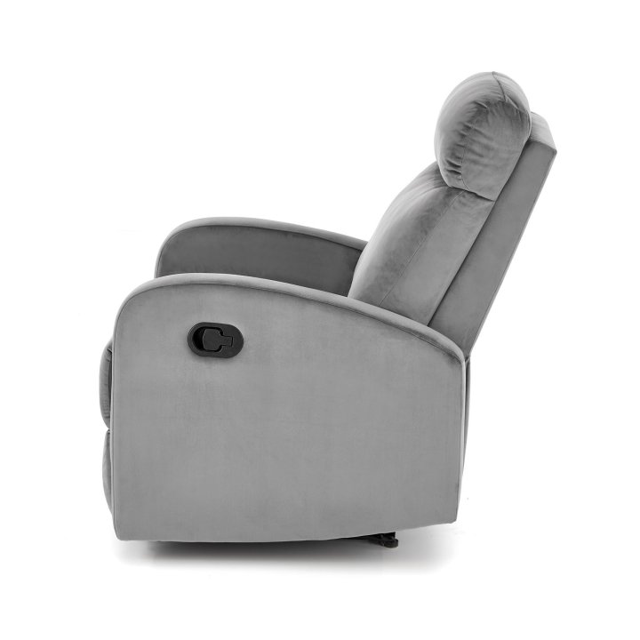 Fotel rozkładany z funkcją kołyski, tkanina velvet, kolor popiel