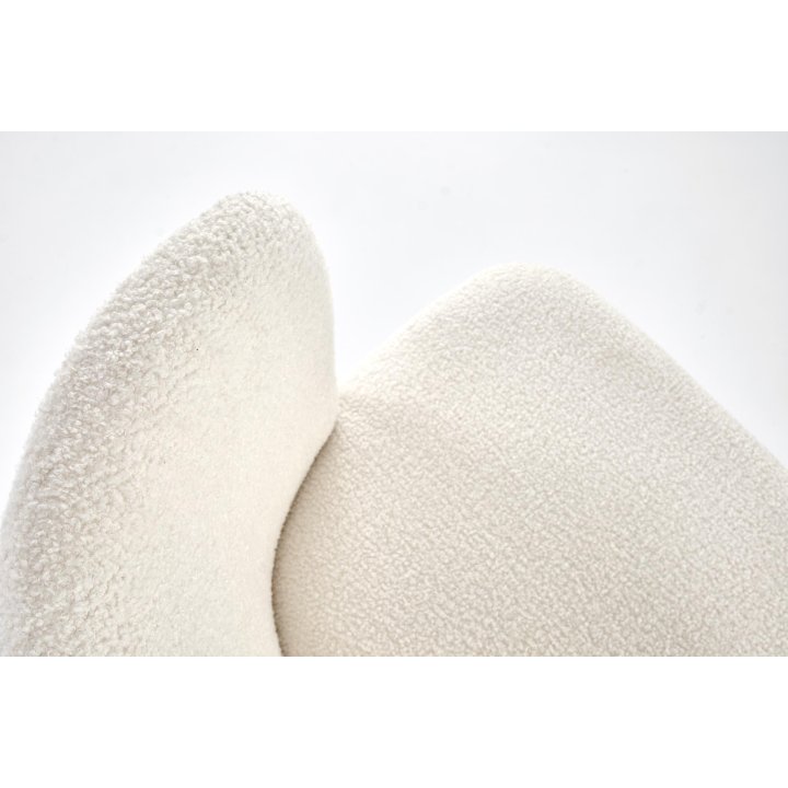 Krzesło białe do salonu minimalistyczne z czarnymi smukłymi nogami