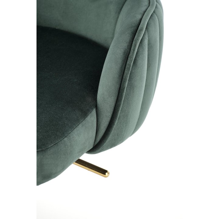 Fotel gabinetowy obrotowy klasyczny, glamour, kolor ciemny zielony, tkanina velvet