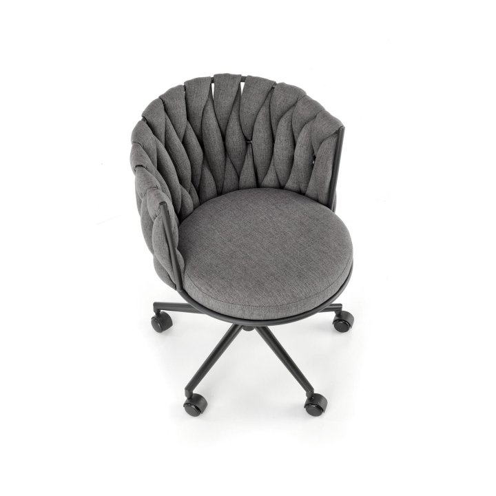 Fotel gabinetowy obrotowy glamour, nowoczesny, kolor popielaty