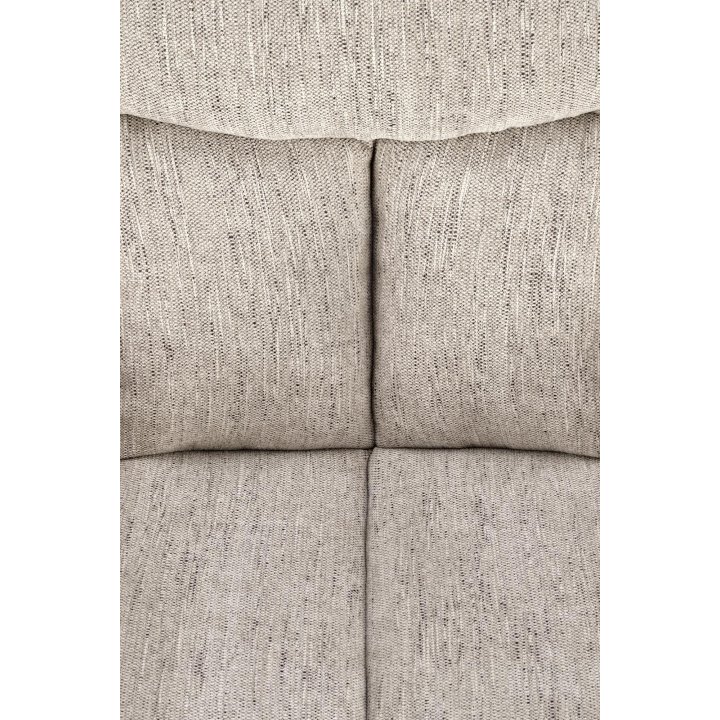 Obrotowe krzesło do salonu w odcieniu beżowym - z funkcją obrotu 180° i czarną podstawą