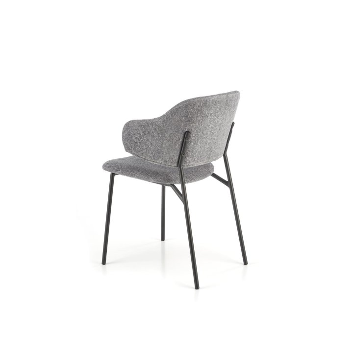 Dwukolorowe krzesło do jadalni w odcieniach szarości - z eleganckim - nowoczesnym designem