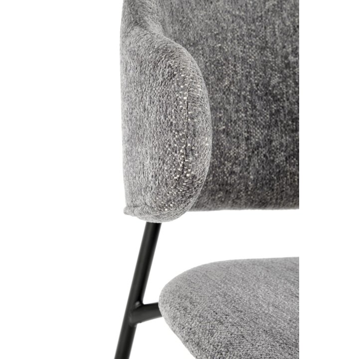 Dwukolorowe krzesło do jadalni w odcieniach szarości - z eleganckim - nowoczesnym designem