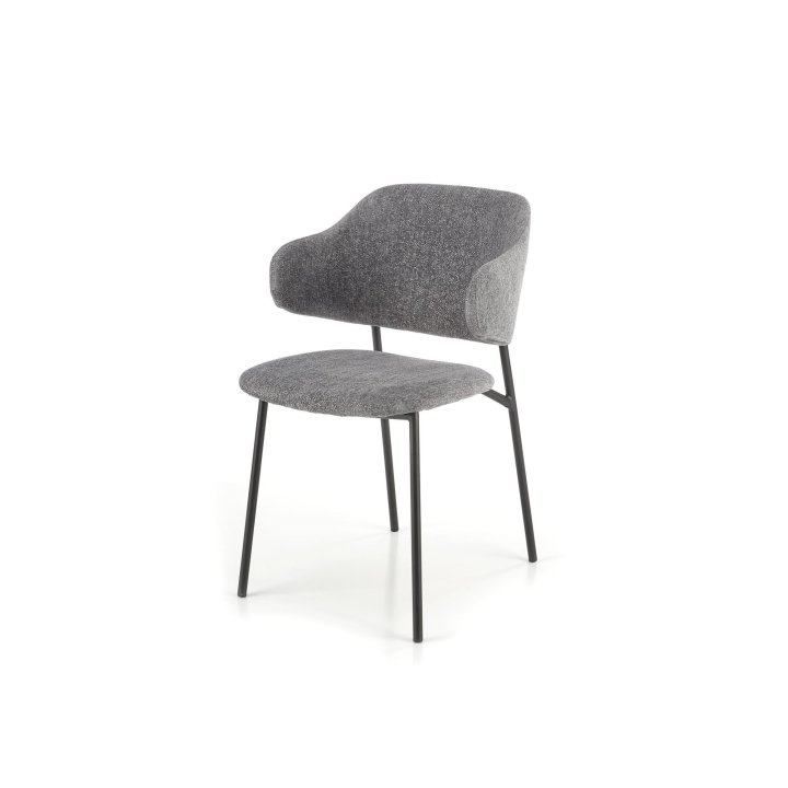 Dwukolorowe krzesło do jadalni w odcieniach szarości - z eleganckim - nowoczesnym designem