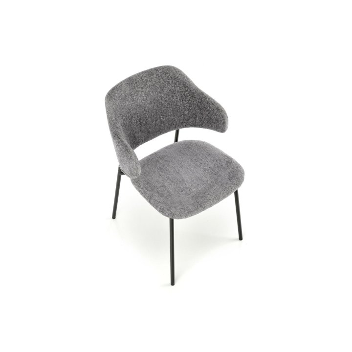 Dwukolorowe krzesło do jadalni w odcieniach szarości - z eleganckim - nowoczesnym designem