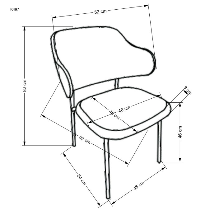 Dwukolorowe krzesło do jadalni w odcieniach szarości - z eleganckim - nowoczesnym designem