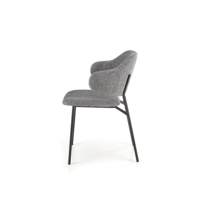 Dwukolorowe krzesło do jadalni w odcieniach szarości - z eleganckim - nowoczesnym designem