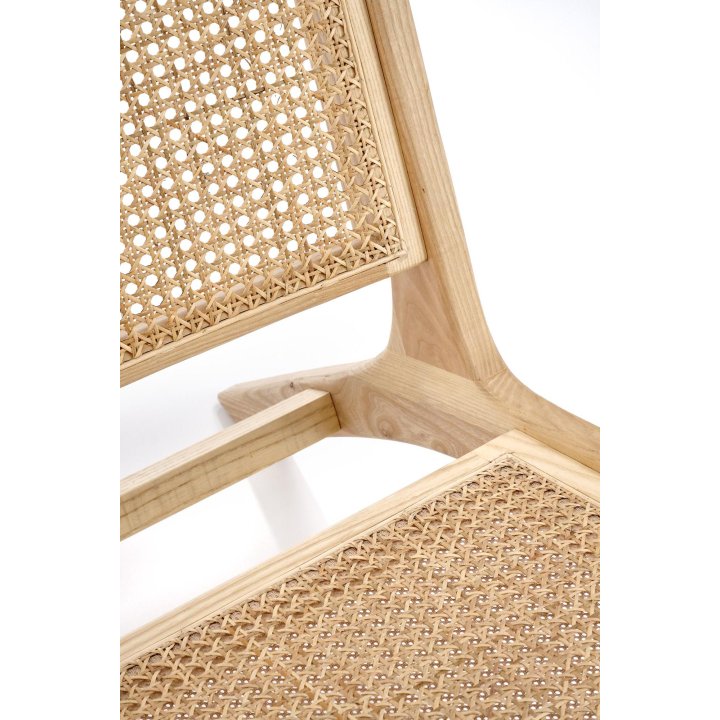 Fotel do salonu, w kolorze naturalnym w stylu boho, rattan naturalny