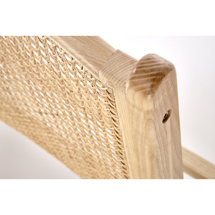 Fotel do salonu, w kolorze naturalnym w stylu boho, rattan naturalny