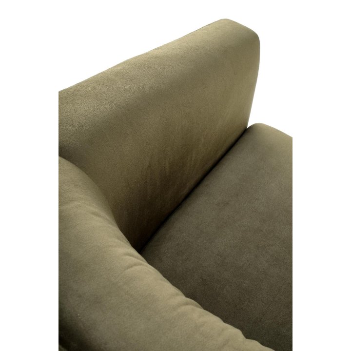 Klasyczny Fotel do salonu w tkaninie velvet, w kolorze zielonym, sklejka gięta