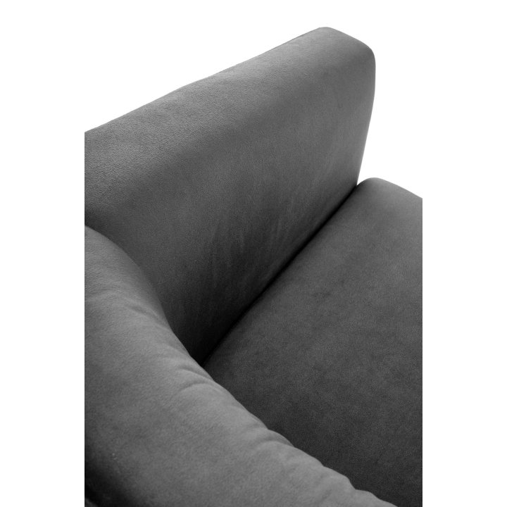 Klasyczny Fotel do salonu w tkaninie velvet, w kolorze popielatym, sklejka gięta