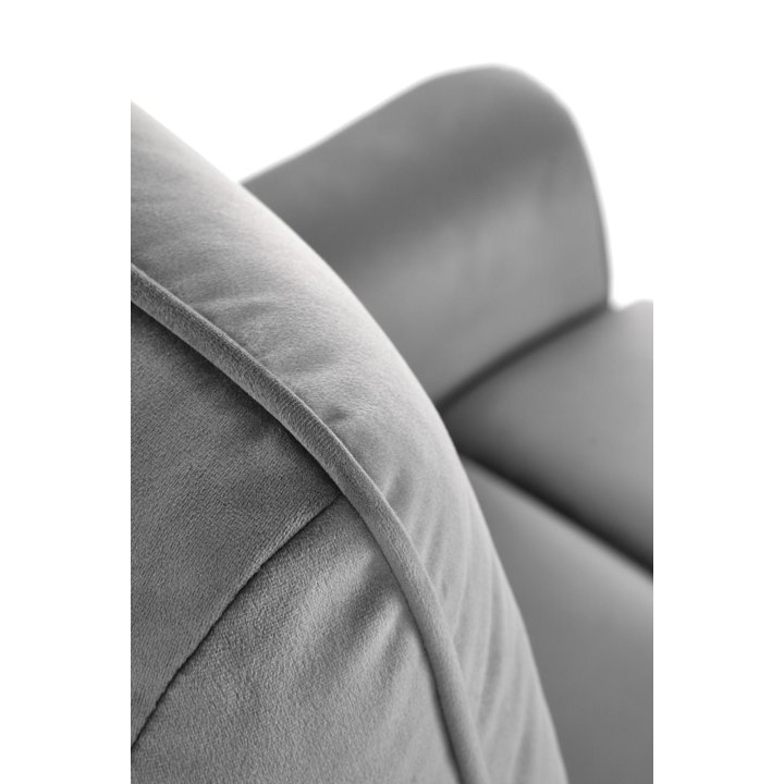 Fotel do salonu z funkcją elektrycznego rozkładania, gniazdo USB, kolor popielaty, tkanina velvet