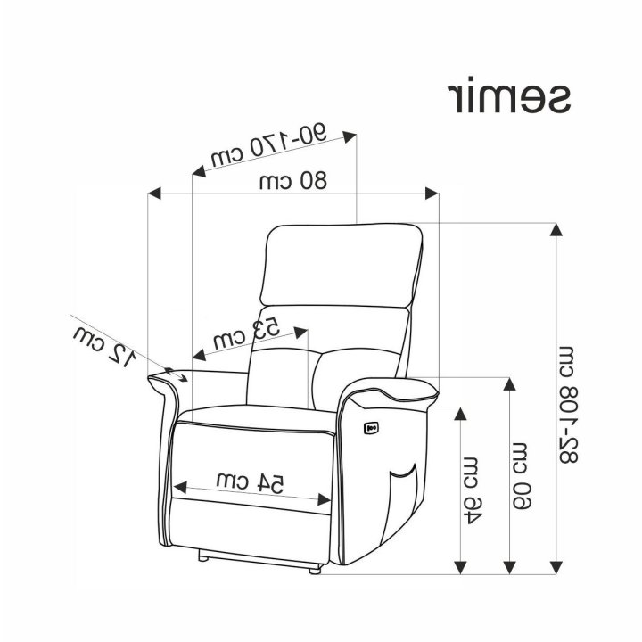 Fotel do salonu z funkcją elektrycznego rozkładania, gniazdo USB, kolor popielaty, tkanina velvet