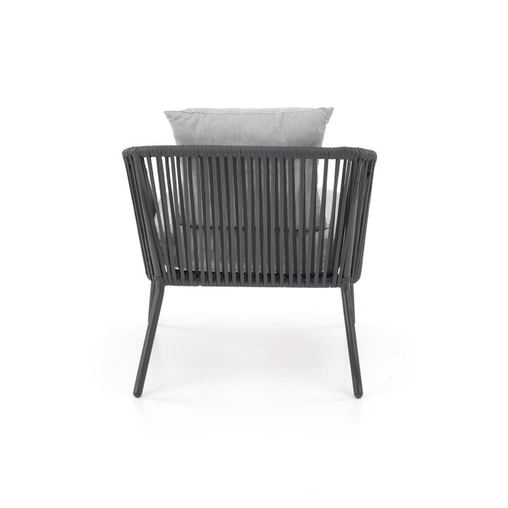 Zestaw ogrodowy skandynawski boho nowoczesny, kolor ciemny popiel, jasny popiel