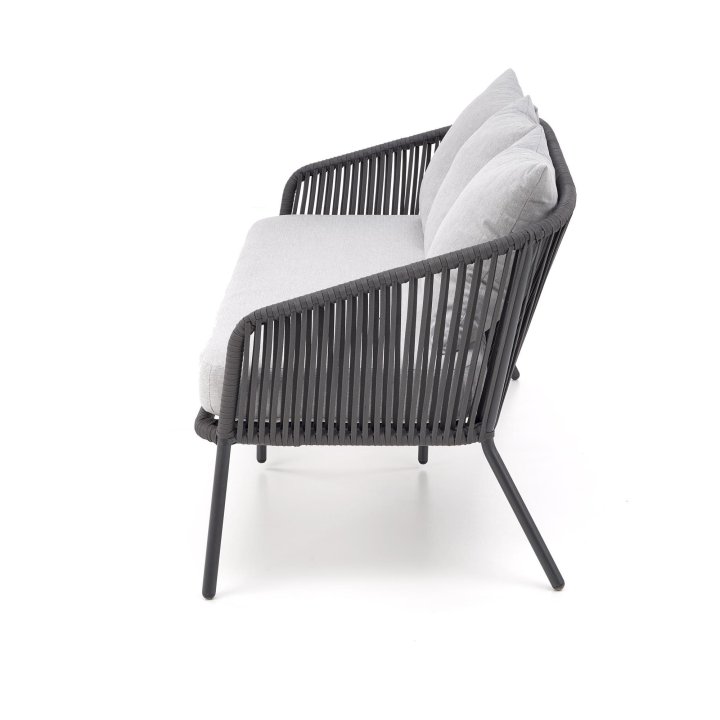 Zestaw ogrodowy skandynawski boho nowoczesny, kolor ciemny popiel, jasny popiel