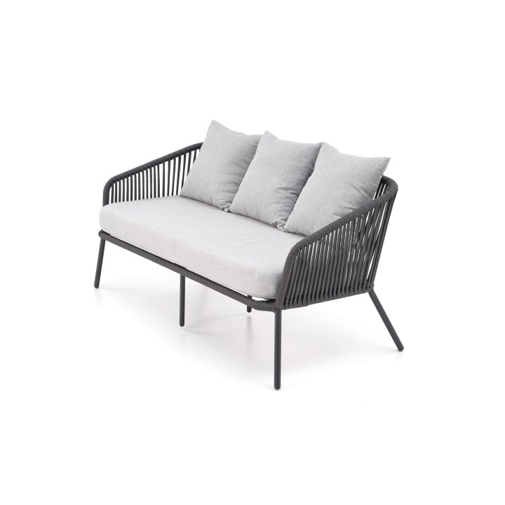 Zestaw ogrodowy skandynawski boho nowoczesny, kolor ciemny popiel, jasny popiel