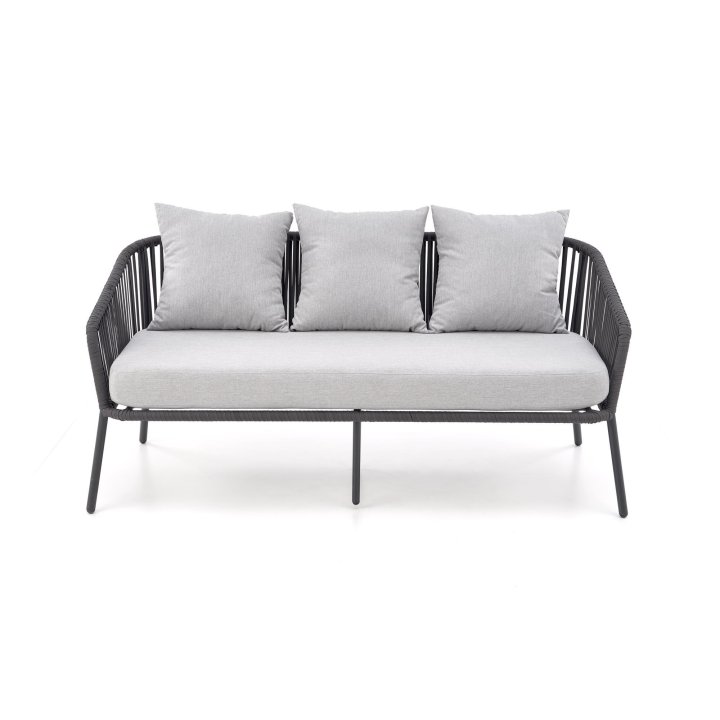 Zestaw ogrodowy skandynawski boho nowoczesny, kolor ciemny popiel, jasny popiel