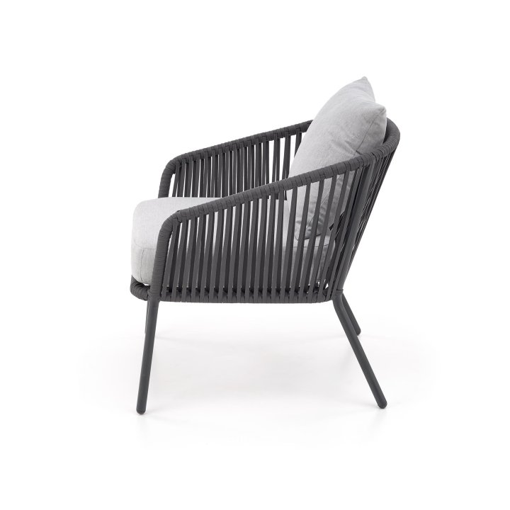 Zestaw ogrodowy skandynawski boho nowoczesny, kolor ciemny popiel, jasny popiel