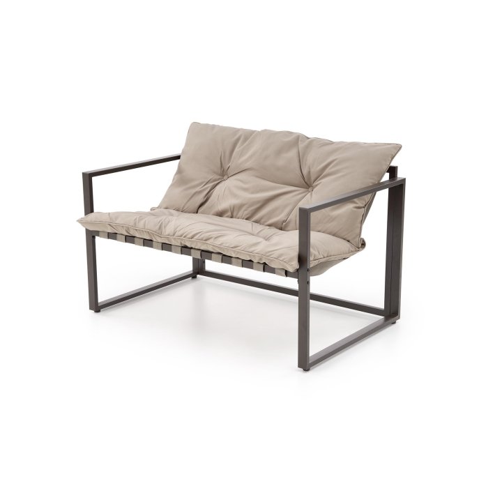 Zestaw ogrodowy nowoczesny loft, kolor cappuccino, stelaż metalowy brązowy