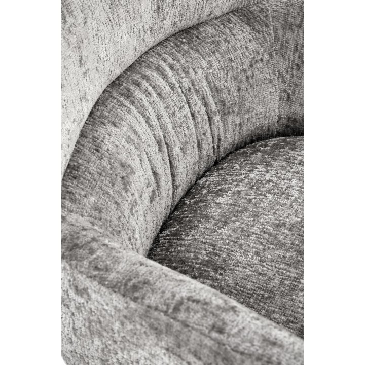 Fotel do salonu typu uszak w kolorze popielatym z czarną podstawą