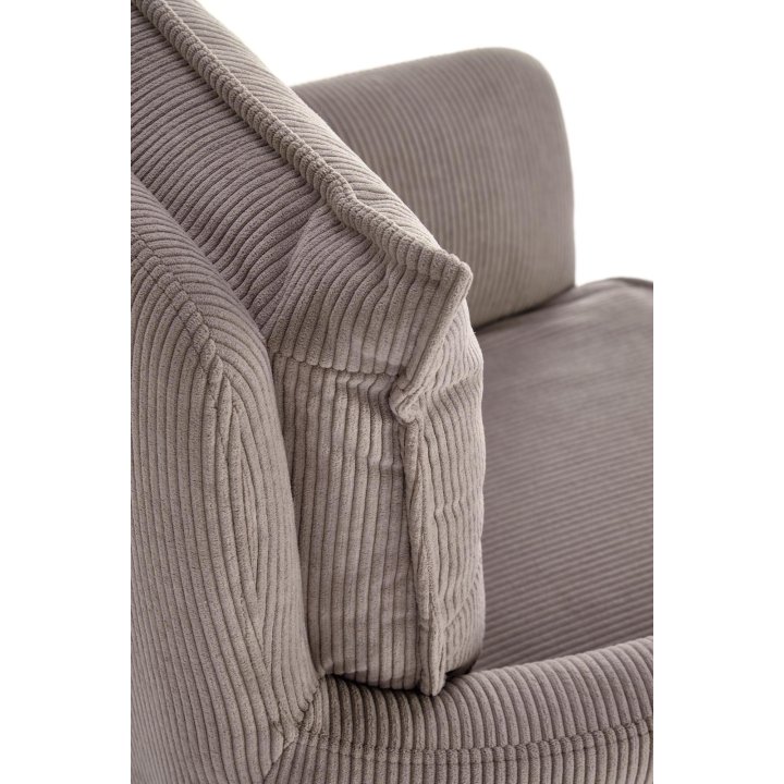 Krzesło popielate obrotowe do salonu z podłokietnikami i miękkim siedziskiem