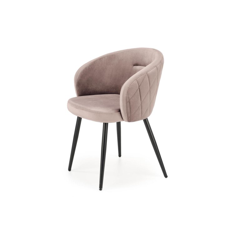 Krzeslo do salonu muszelka beżowe velurowe