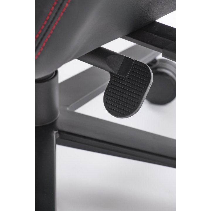 Nowoczesny Fotel dla gracza, z poduszkami na kark i lędźwie, regulowane podłokietniki, kolor czarny, eko skóra