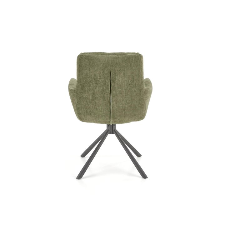 Stylowe - oliwkowe krzesło do salonu z funkcją obrotu 180° - wygodne i eleganckie