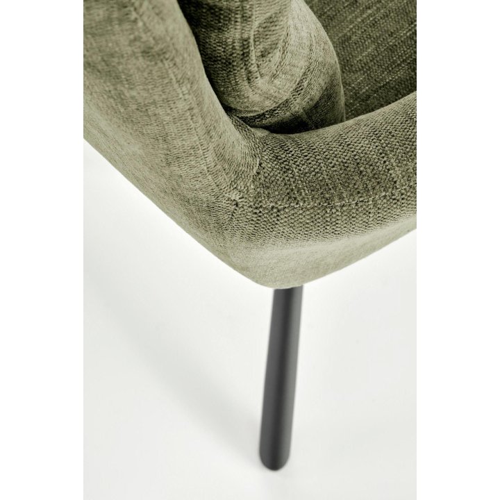 Stylowe - oliwkowe krzesło do salonu z funkcją obrotu 180° - wygodne i eleganckie