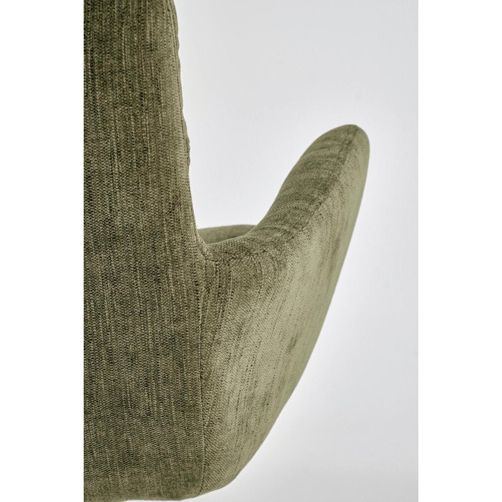 Stylowe - oliwkowe krzesło do salonu z funkcją obrotu 180° - wygodne i eleganckie