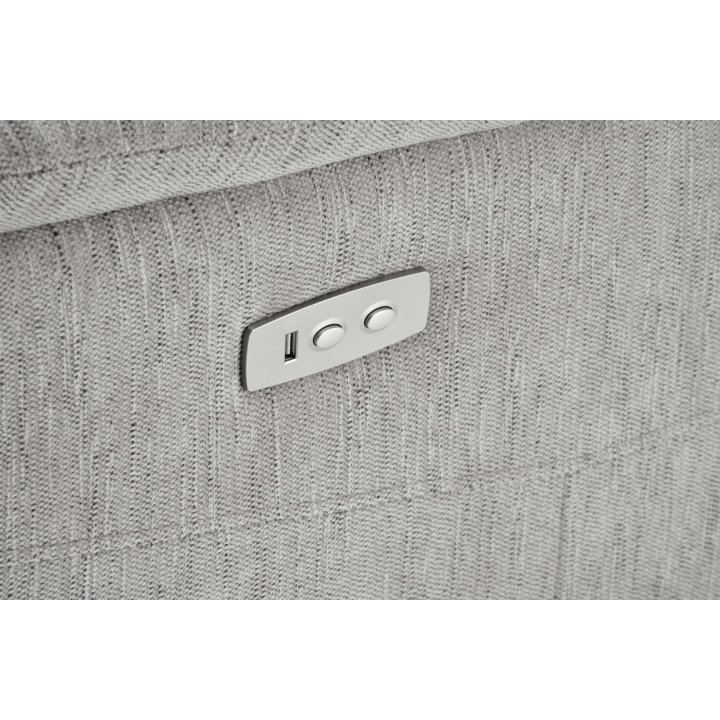 Fotel do salonu, rozkładany, funkcja relax, miękka tkanina kolor popielaty