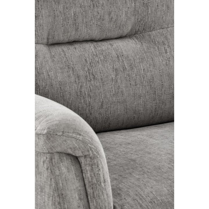 Fotel do salonu, rozkładany, funkcja relax, miękka tkanina kolor popielaty