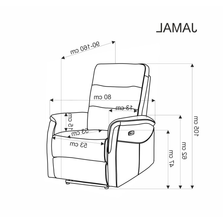 Fotel do salonu, rozkładany, funkcja relax, miękka tkanina kolor popielaty