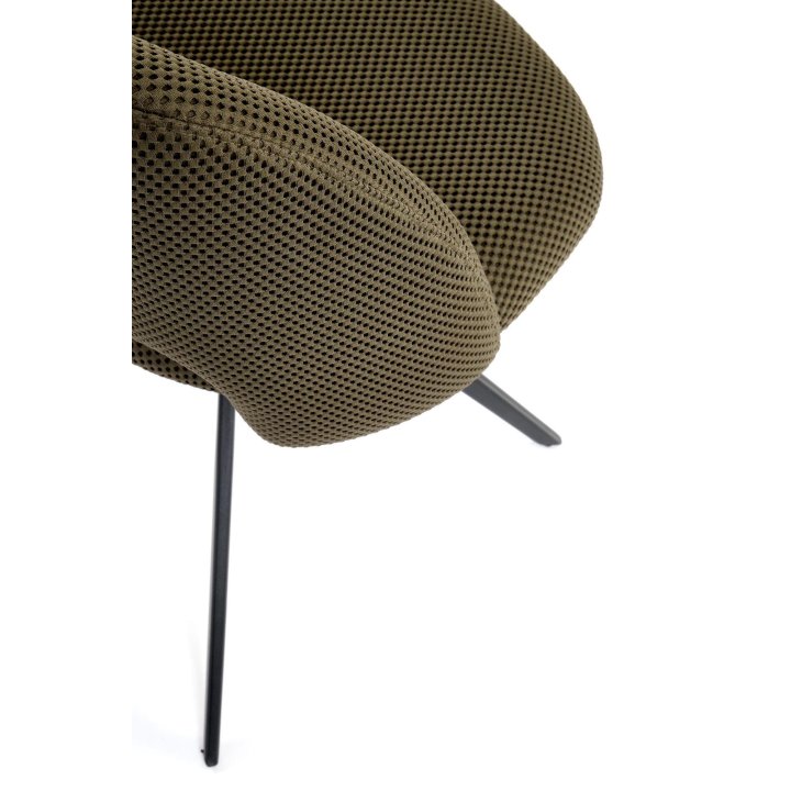 Zielone krzesło obrotowe do salonu 180° z metalową podstawą - nowoczesny design