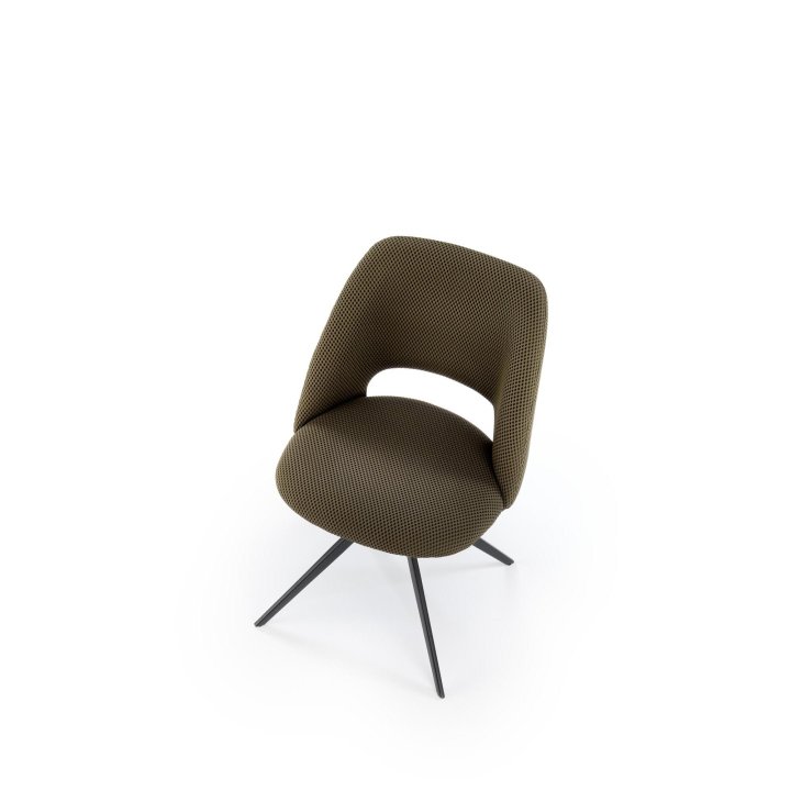 Zielone krzesło obrotowe do salonu 180° z metalową podstawą - nowoczesny design