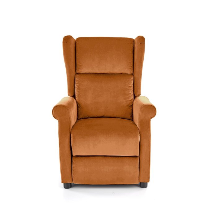 Fotel do salonu klasyczny, rozkładany, funkcja relax, cynamonowy, tkanina velvet