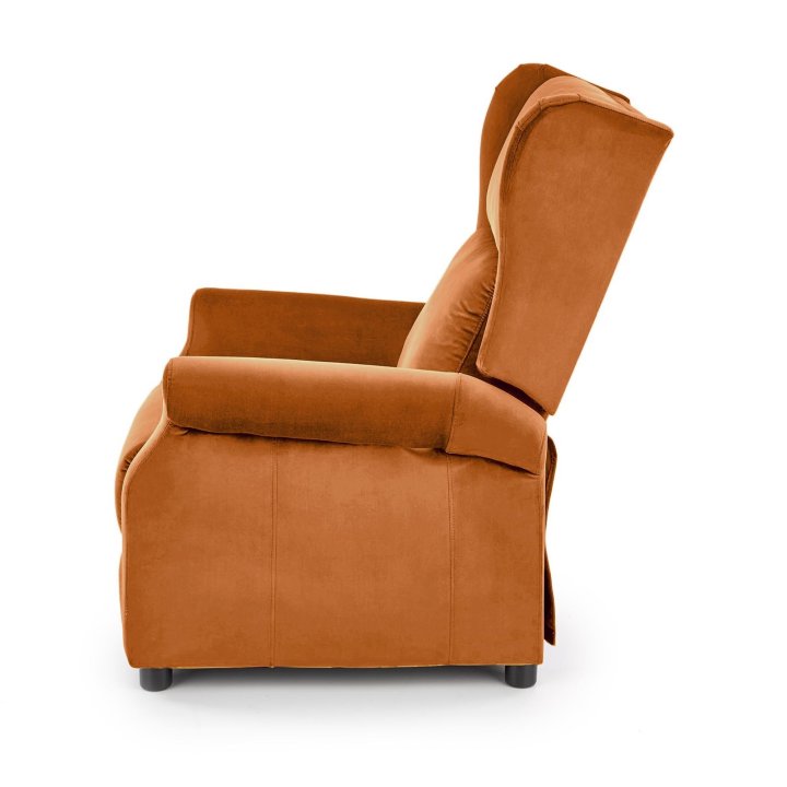 Fotel do salonu klasyczny, rozkładany, funkcja relax, cynamonowy, tkanina velvet
