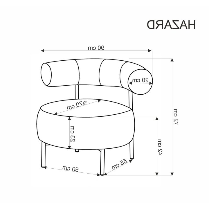 Beżowy wypoczynkowy fotel z oparciem do salonu na czarnych nóżkach