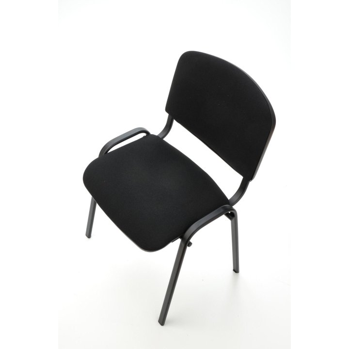 Czarne krzesło do kuchni z metalową ramą - klasyczny design