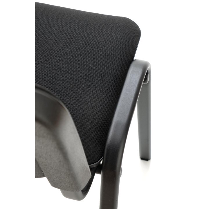 Czarne krzesło do kuchni z metalową ramą - klasyczny design