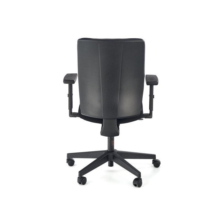 Fotel do biurka obrotowy, kolor zielony z czarnym, wysuwane siedzisko i regulowane podłokietniki