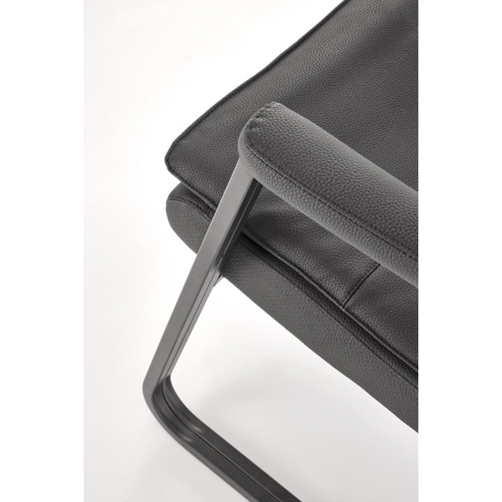 Fotel konferencyjny nowoczesny, czarny z eko skóry
